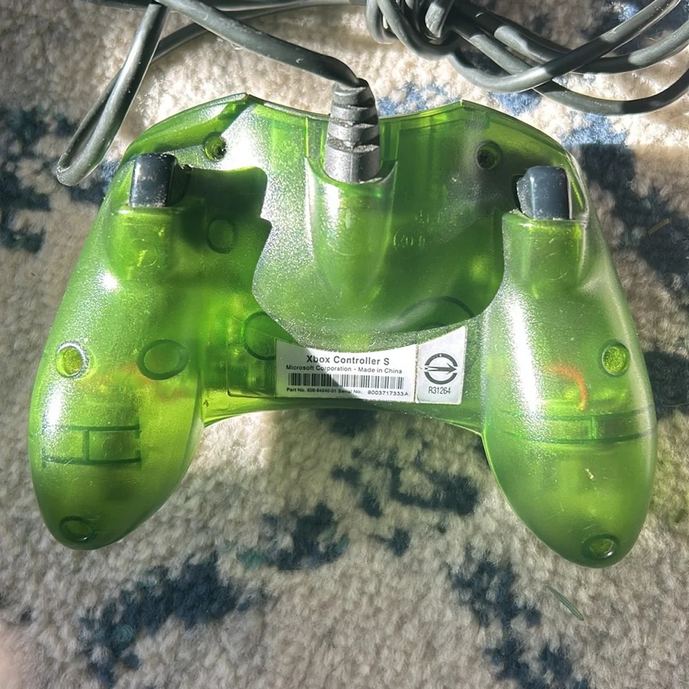 Microsoft Xbox original remote control clear green